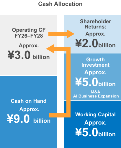 Diagram showing cash allocation